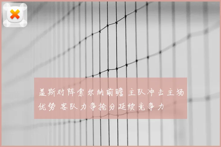 盖斯对阵索尔纳前瞻 主队冲击主场优势 客队力争抢分延续竞争力